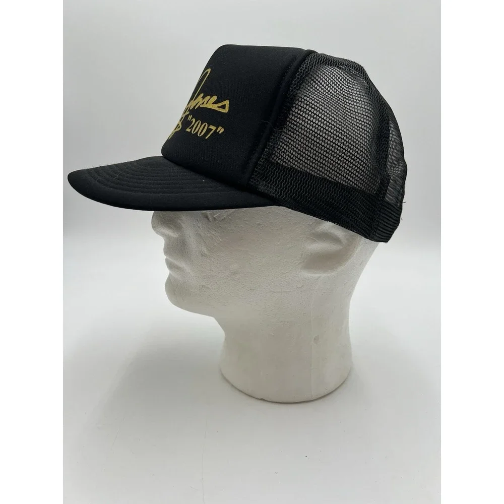 Vintage 2007 George Jones Signature Black Mesh Trucker Hat Snapback OSFA